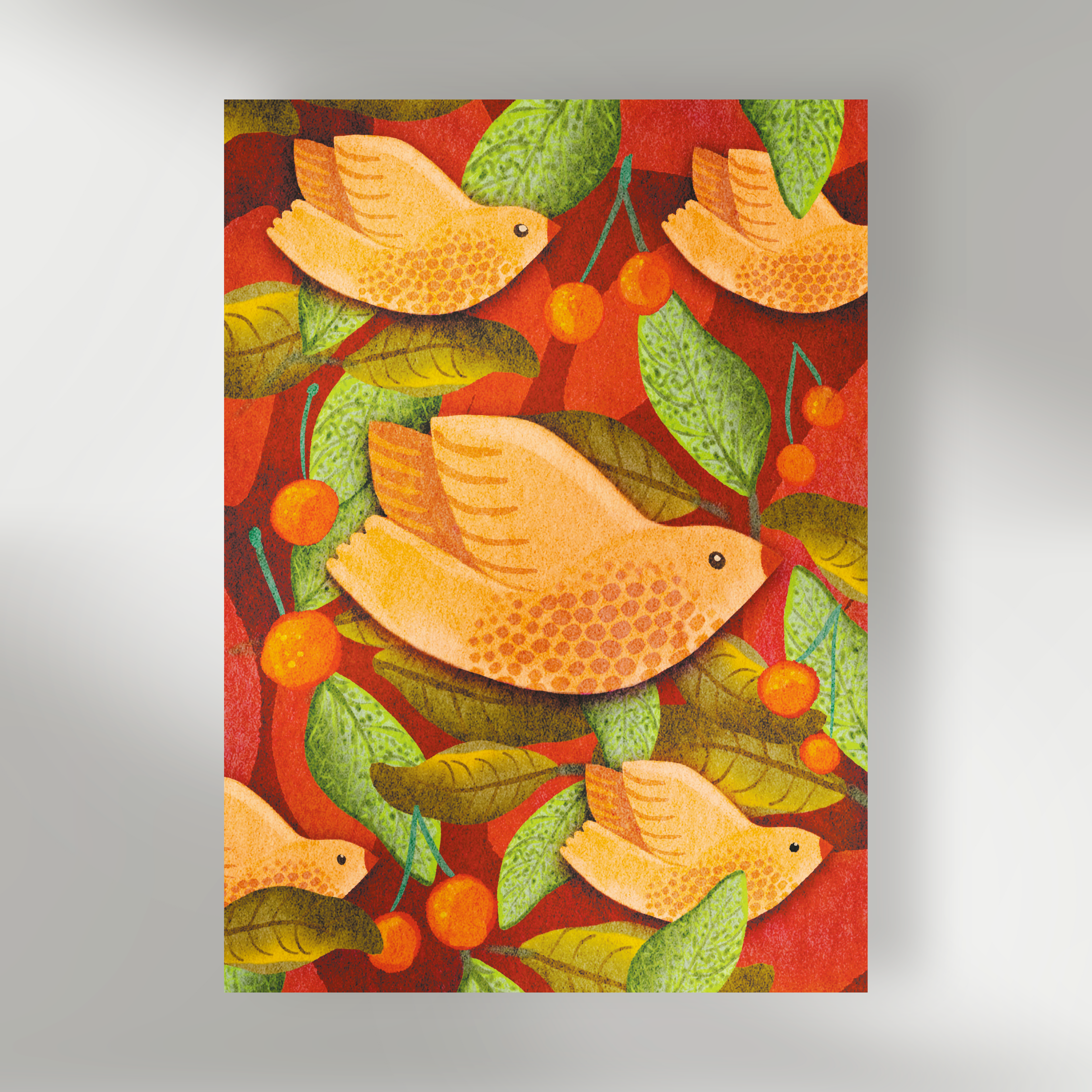 Vogels in het najaar - Rood